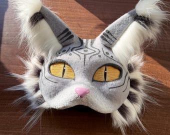 Therian desert cat mask, animal for quadrobics, therianthropy, quad running and cosplay