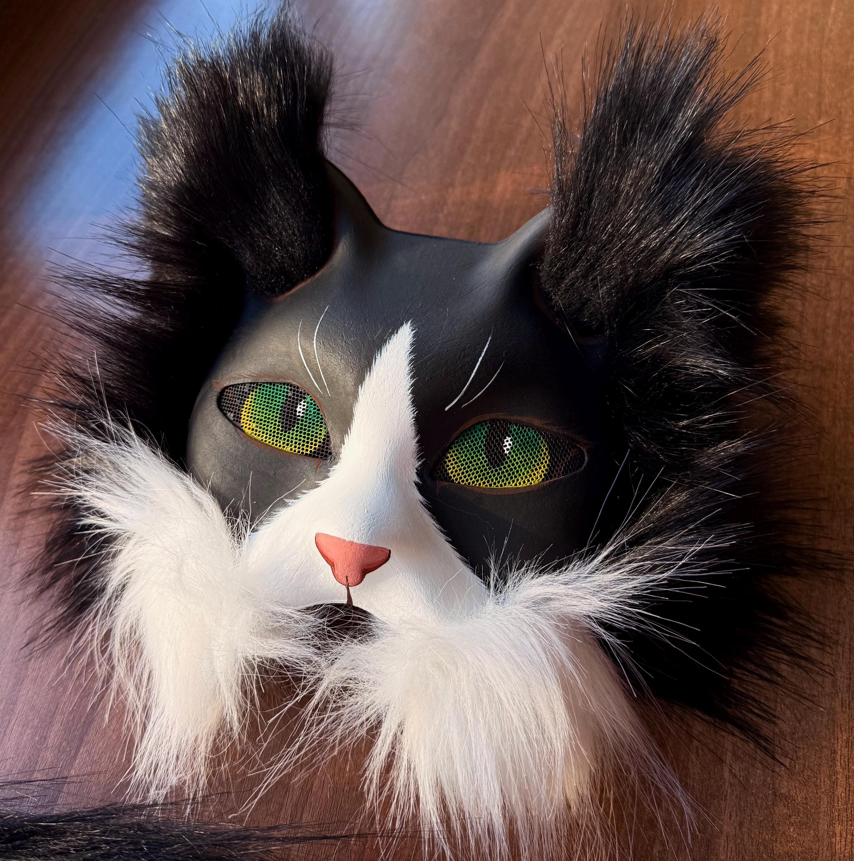 Handmade Maine Coon Cat Mask and Tail: for Therians, Cosplay, Furries ...