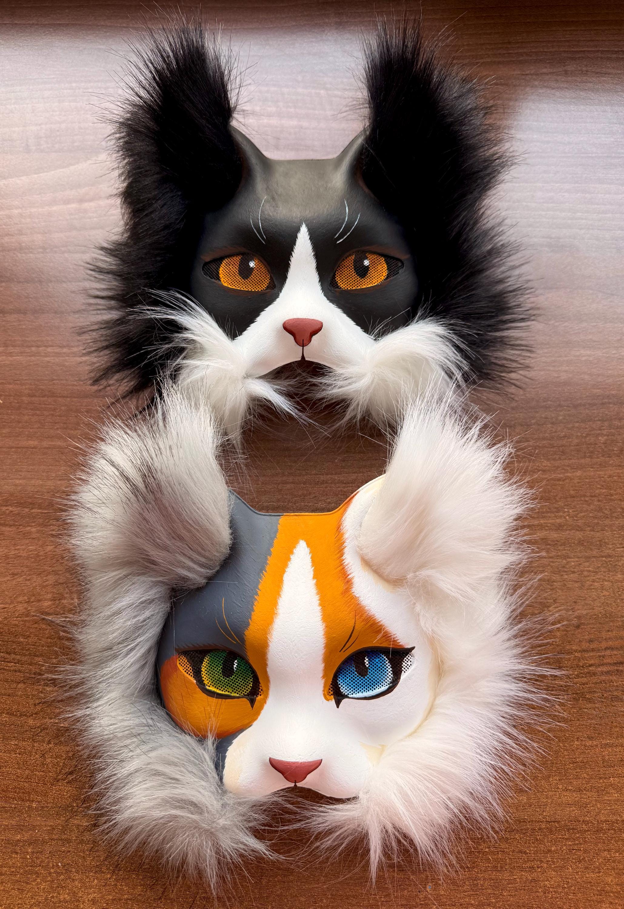 手作りの猫マスク、獣人、猫、動物、コスプレ、クアドロビクス用マスク