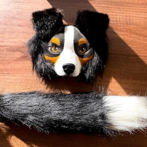 Handmade Dog Mask and Tail: for Therians, Cosplay, Furries