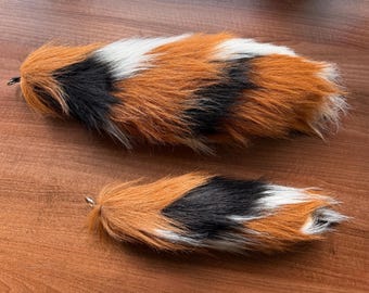 Faux fur tail, calico tail, cat, animal furry tail, cosplay tail, fursuit tail - available in 2 sizes - ONE TAIL ONLY