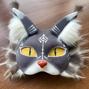 Maschera da gatto fatta a mano con cicatrice, maschera teriantropia, maschera da animale, cosplay, maschera per quadricipite, teriantropia