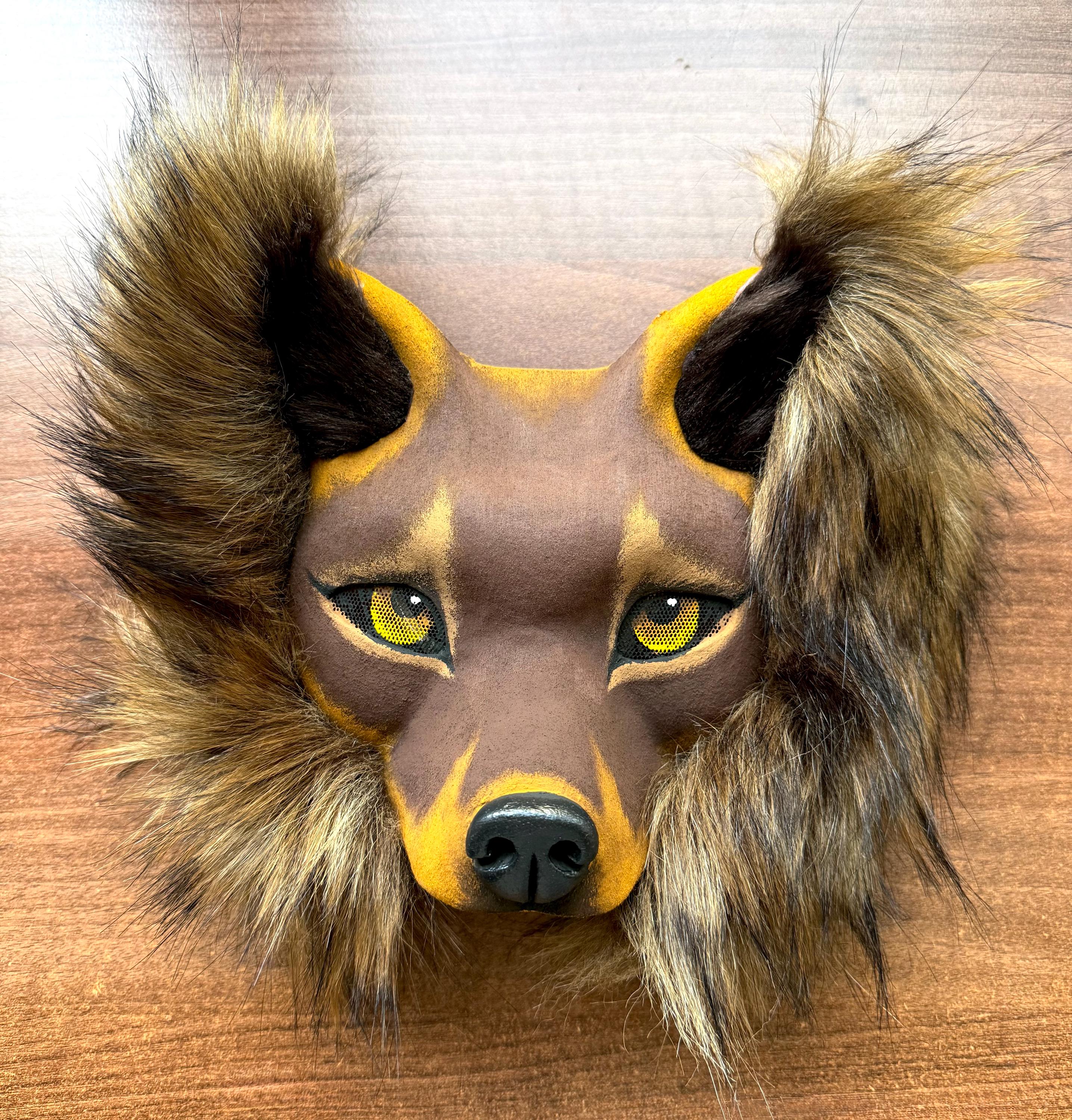 Máscara De Lobo Peluda Para Adultos – Media Cara Con Correa Elástica, Ideal Para Therian, Halloween Y Cosplay