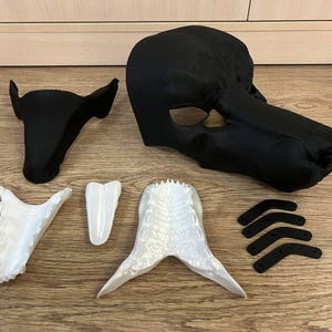 Realistic 3D Printed Canine/Wolf/Dog Furry Base – Unassembled, High-Quality Canine Base with Movable Jaws