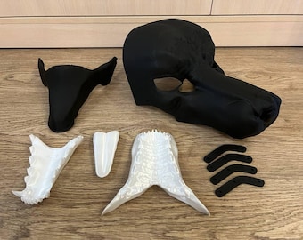 Realistic 3D Printed Canine/Wolf/Dog Furry Base – Unassembled, High-Quality Canine Base with Movable Jaws
