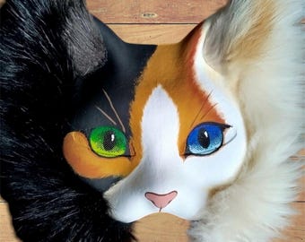 Máscara Therian, máscara de animal de gato calicó en stock, cosplay, máscara para quadrobics, therians