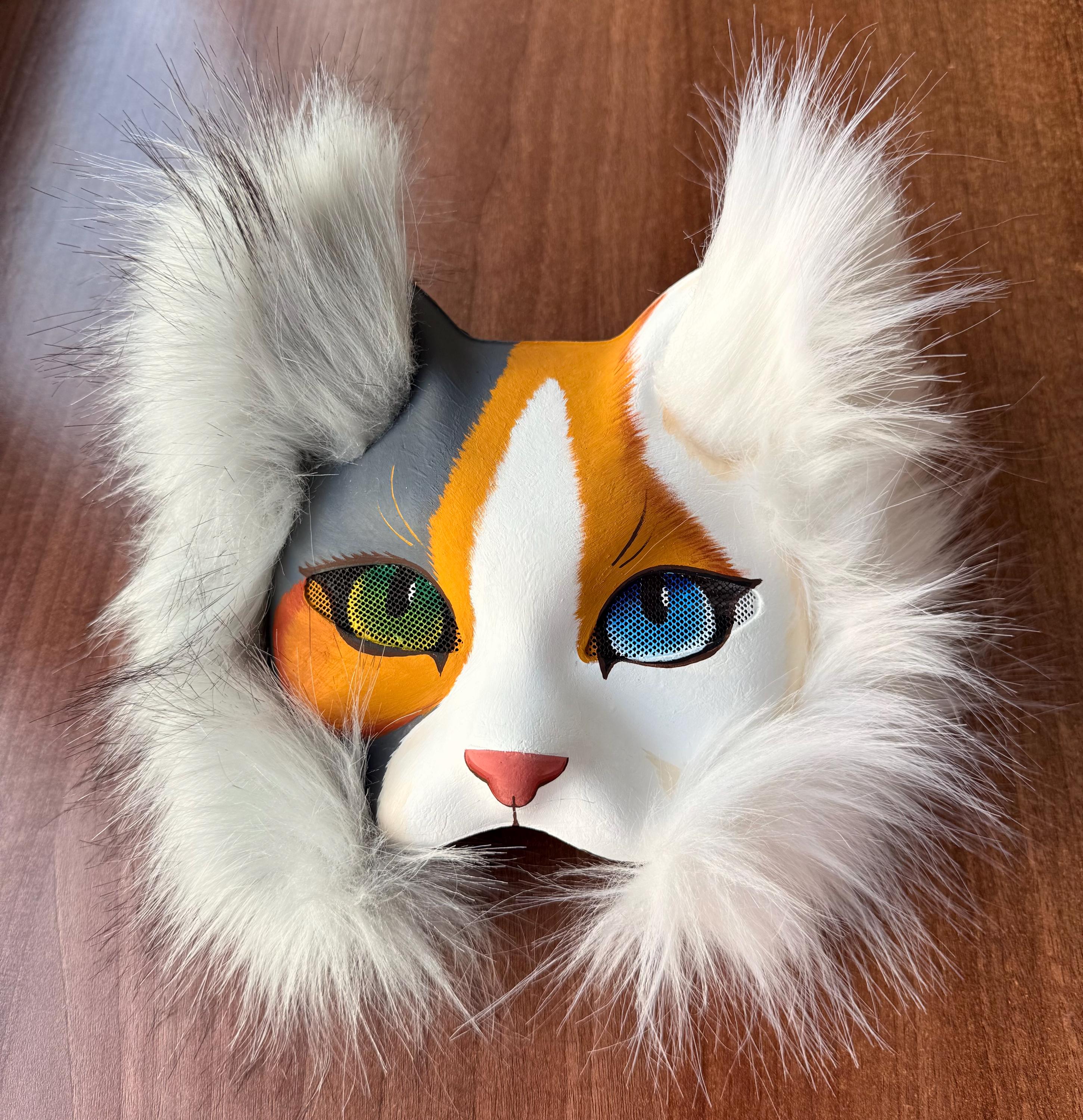 手作りの猫マスク、獣人、猫、動物、コスプレ、クアドロビクス用マスク