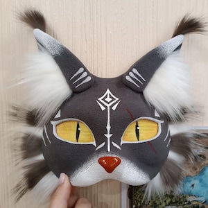 Gray cat mask with a scar, therian mask, animal mask, cosplay, mask for quadrobics, therianthropy