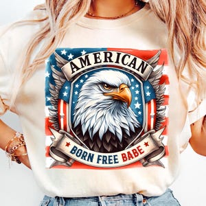 American Born Free Babe Bald Eagle Png Clipart, Patriotic U.S Army, American Flag, Independence Day Png, 4th Of July Png, USA Veteran