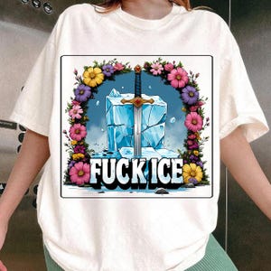 F*ck Ice Tarot Card PNG – Żaden człowiek nie jest nielegalny – Aktywizm polityczny Cyfrowe pobieranie dla, Koszulki