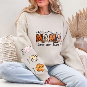 CUSTOM This Mama Loves Her Boos PNG, Mama Halloween png, Spooky Mama png, Halloween Ghost png, Custom Halloween png, Mama with Kids Name