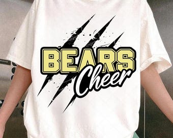 BEARS CHEER png, Bears cheer digital for sublimation & dtf, bears png, Bears Game Day png, cheermom png, Go Bears png