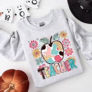 Boho Floral Teacher PNG, Teacher Sublimation Design, Back To School Png, First Day of School Png, Preppy Png. Retro Teacher Tshirt Design