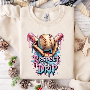 Baseball Ice Cream Drip Pink Purple Teal Blue PNG Digital File|Drippy Base Ball Mom|Softball Sports Sublimation Png Download|Home Plate Bats