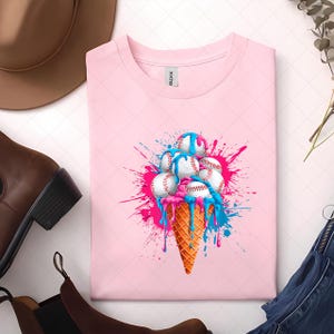Baseball Drip Ice Cream Sportliebhaber Eistüte Png, Baseball-Eis tropfende PNG-Design, Becher & Aufkleber Grafiken für Baseball-Liebhaber