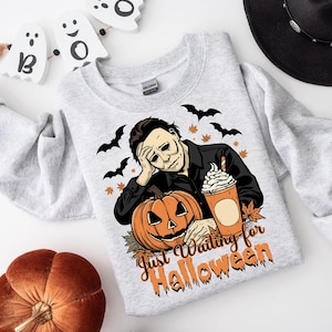 Just Waiting for Halloween Png, Halloween Horror Png, Scary Movie Png Sublimation, Horror Png, Halloween Characters, Halloween TShirt Design