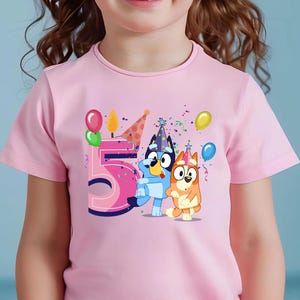 Personalized Blue Birthday Girl Shirt Custom Blue Birthday Girl Shirt Blue Dog Birthday Tshirt Blue Dog Birthday Party Shirt Birthday Outfit