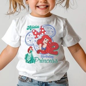 Little Mermaid Birthday Shirt, Disney Princess Ariel Birthday Girl T-Shirt, Mermaid Matching Family Tee, Custom Ariel Birthday Party Shirt