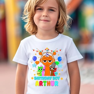 Personalized Sprunki Birthday Boy Shirt Custom Sprunki Boy Shirt Roblo Game Kids Birthday, Sprunki Birthday Boy Oren Sprunki Birthday shirt,