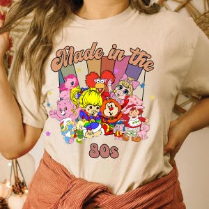 Comfort Colors® Cartoon Friends Nostalgia Shirt, Friends 80;s Cartoon Characters Rainbow Shirt, Care Bears And Strawberry Tee, 80s Cartoons
