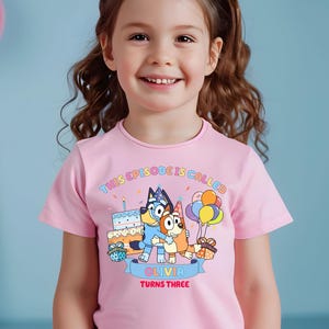 Custom Blue Birthday Girl Shirt Personalized Birthday Girl Shirt Birthday Blue Dog Shirt Birthday Party Shirts Funny Toddler Outfit Shirt