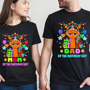 Sprunki Birthday Family Shirt Boy Custom Sprunki Birthday Mom Dad Shirt Sprunki Birthday Lime Tee Roblo Game Birthday Tshirt Sprunki Owakcx