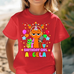 Sprunki Birthday Girl Shirt, Custom Sprunki Girl Shirt, Sprunki Birthday Girl Lime Tee, Roblo Birthday Game Tee, Sprunki Merch Owakcx Tshirt