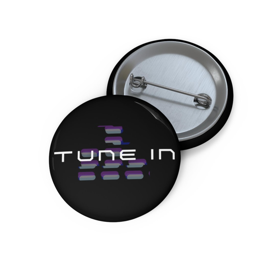 TUNE IN Enamel Pin | Glitch Waveform Signal Art Pin | Psychedelic Sound ...