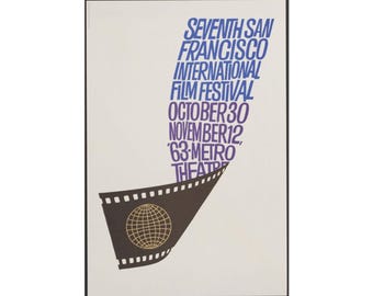Vintage San Francisco Internation Film Festival Poster, Retro Movie Posters, Decor for Cinema Lovers, San Francisco, Gift for Film Buffs