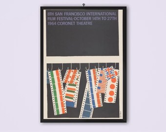 Vintage San Francisco Internation Film Festival Poster, Retro Movie Posters, Decor for Cinema Lovers, San Francisco, Gift for Film Buffs