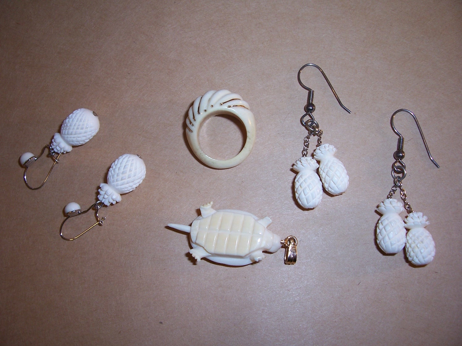 Antique Lot of Genuine Ivory Jewelry Hand Carved Etsy