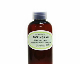 4 oz - UNREFINED Moringa Oleifera Oil - 100% Pure & Organic Cold Pressed