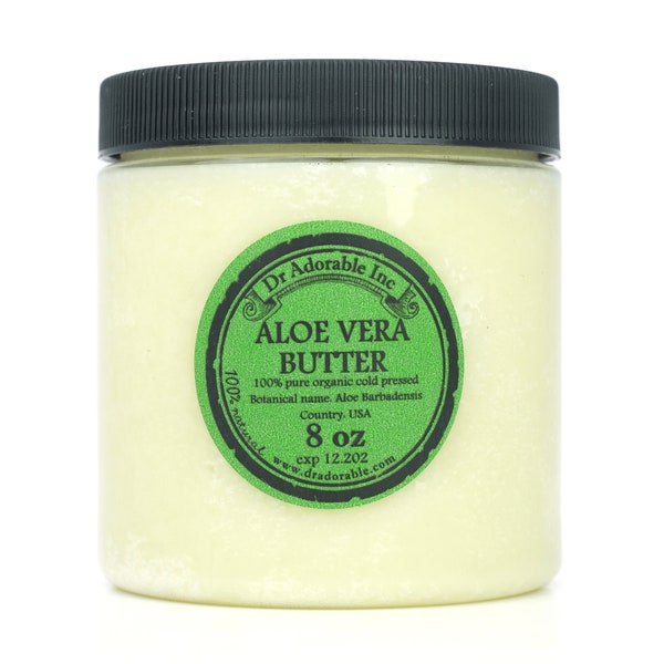 8 oz - Premium Aloe Vera Butter - RAW 100% Pure Organic Cold Pressed