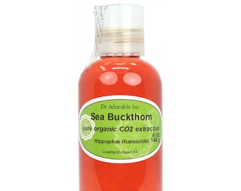 4 oz - Pure Premium Sea Buckthorn Oil - Organic used in Lotions Anti-Aging Cream Make-up  Shower Bath Shampoos Face Mask Skin Care