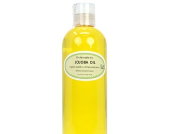 12 oz - Jojoba Oil UNREFINED - 100% Pure Organic Golden Cold Pressed Virgin