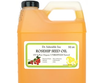 32 oz - Rosehip Oil UNREFINED - 100% Pure & Organic Cold Pressed Extra Virgin