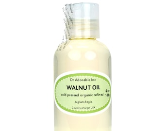 4 oz - Walnut Oil - REFINED Organic Cold Pressed 100% Pure Massage Creams