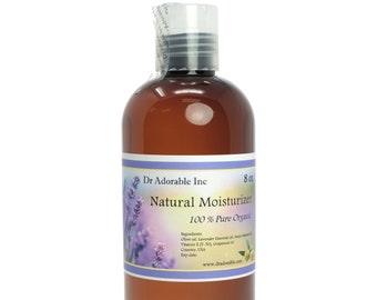 8 oz - Organic Natural Moisturizer - for Dry Skin and Hair with Olive, Lavender, Almond, Vitamin E and Grapeseed Oils Blend by Dr Adorable