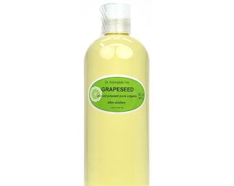 16 oz - Pure Grapeseed Oil - Organic Cold Pressed