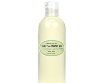 12 oz - Sweet Almond Oil - Organic 100% Pure Cold Pressed