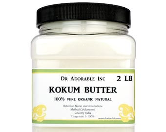 2 libras - Mantequilla de kokum orgánica pura recién prensada en frío