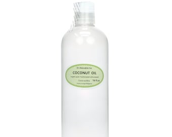 Può includere: Una bottiglia di plastica trasparente di olio di cocco Dr. Adorable Inc., puro, frazionato a freddo, biologico, Cocos nucifera, 16 fl.oz.