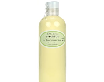 12 oz - Sesame Seed Oil from RAW Seeds - Pure & Organic Cold Pressed Carrier Oil Unrefined