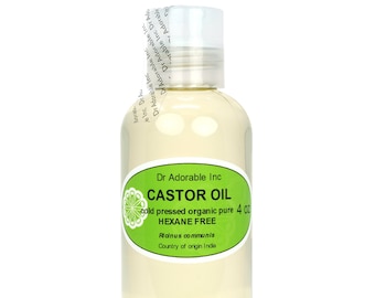 4 oz - Organic Castor Oil - Cold Pressed HEXANE FREE 100% Pure