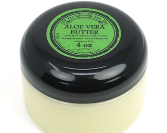 4 oz - Manteca de aloe vera premium - CRUDA 100 % pura, orgánica, prensada en frío
