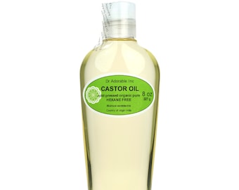 8 oz - Aceite de ricino orgánico - Prensado en frío 100% orgánico puro