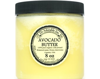 8 oz - Avocado Butter - Organic 100% Pure OCold Pressed