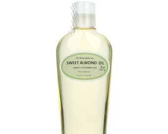 8 oz - Sweet Almond Oil - Pure Organic Cold Pressed