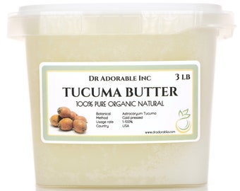 3 lb - Premium Tucuma Butter - Organic 100% Pure RAW Fresh Natural Premium Skin Care Body Nails