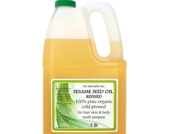 7 lb - Sesame Seed Oil REFINED - Pure & Organic Cold Pressed